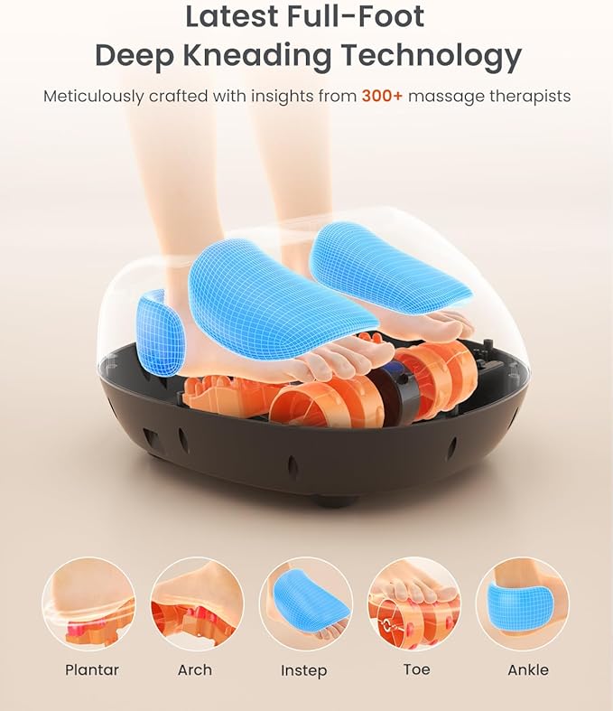 RENPHO Full Foot Massager Machine, 2026 Upgraded Shiatsu Foot Massager with Heat, FSA Eligible HSA Store Eligible, Plantar Fasciitis Massager, Birthday Gifts for Women Mom Men Dad, Fits Up to Size 13