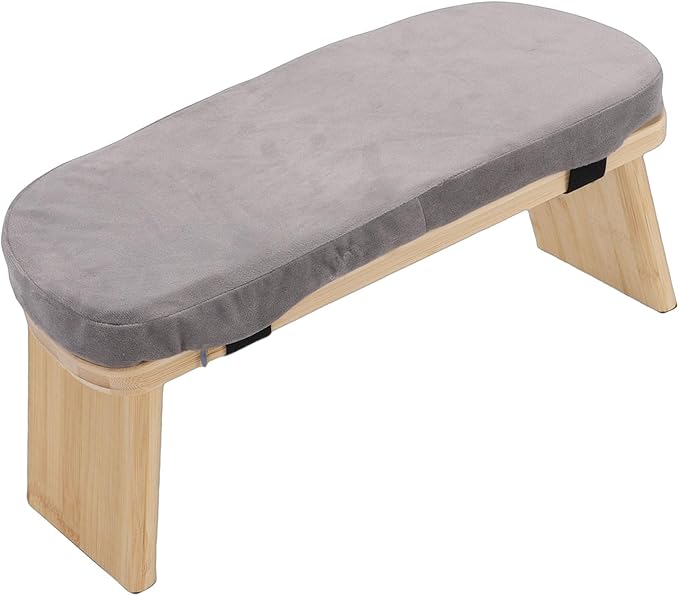 Keenso Meditation Bench, Beech Wood Folding Stool with Soft Cushion for Balanced Posture, Perfect for Yoga and Home Use