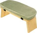 Meditation Bench, Kneeling Stool Chair with Soft Cushion for Extended Practice Folding Wood Prayer Bench, Prayer Stool, Green