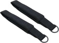 2pcs Pilates Straps Foot Reformer, Cotton Webbing Fitness Equipment Bands with D-Rings Home Gym Flexibility Training, Black