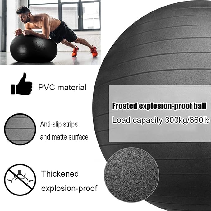 Balance Yoga Ball Chair, Adjustable Active Sitting Exercise Ball Chair, Spine Support, Ergonomic Comfort Office Chair for Prolonged Sitting, Lockable Wheels
