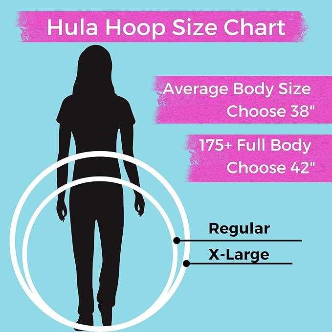 Weighted Beginner Fitness Hula Hoop for Adults - Exercise Hoop for Weight Loss & Core Workout - Large Diameter Hoop for Easy Learning - Handmade in USA - Multiple Sizes & Colors