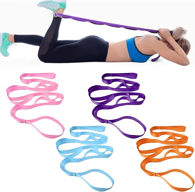 10 Loop Not-Elastic Pilate Stretch Band Stretching Strap Pilate for Home Exercise Workout Pilates and Gymnastics Stretching Yoga