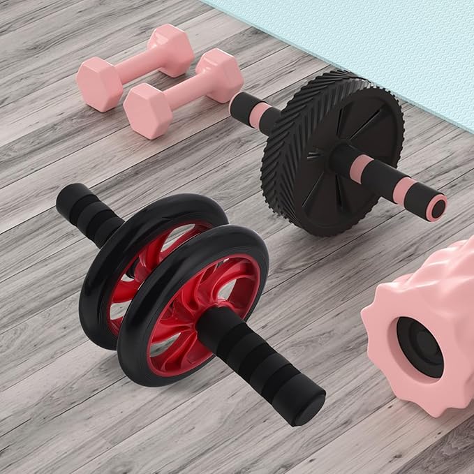 DOITOOL Ab Roller Wheel for Core Workout Quiet Fitness Abdominal Wheel with Non-slip Handles Home Gym Equipment for Indoor and Outdoor Abdominal Training