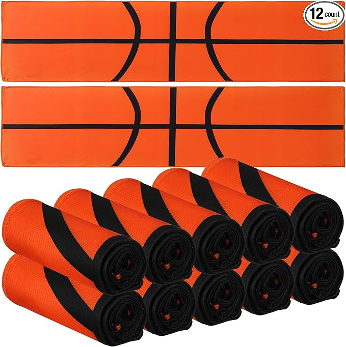 12 Pcs Cooling Towel Baseball Football Basketball Breathable Chilly Softball Soccer Ice Towel, 40"x12" Tennis Microfiber Accessories for Player