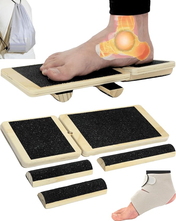 Ankle Strengthener, Single Leg Balance Board for Ankle Rehab, Foot Trainer for Mobility, Foot Stretcher for Sprained Ankle, Balancing Wobble Board, Posture Board, Arch Trainer with Brace