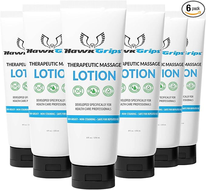 8oz Therapeutic Massage Lotion for Massage Therapy, Unscented, Professional, Scraper Tool Massage Lotion, Deep Tissue, Cupping Therapy, Non-Greasy, Non-Staining, Shea Butter, Pack of 6