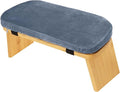 Yiju Meditation Bench Kneeling Stool Ergonomic Wood with Soft Cushion, Foldable, Portable Prayer Bench, Meditation Stool, Gray Blue