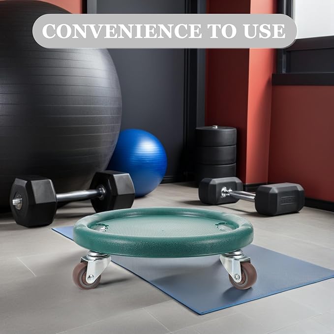 DOITOOL Ab Roller Wheel Fitness Equipment 4-wheel Silent Core Workout Abdominal Trainer Green for Home Gym Strength Training