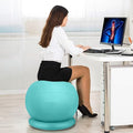 Yoga Ball Chair Office Ball Chair with Base & Pump, Stability Yoga Ball Seat for Back Pain Relief, Home Gym Exercise Ball Chair for Core Strength Training ( Color : Green , Size : Diameter 65cm ( 25 5