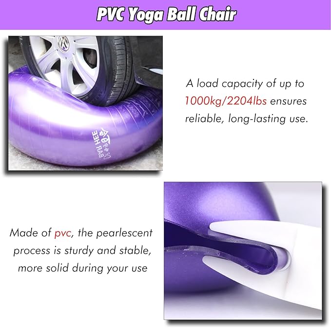 SRNSAEB Exercise Ball Seat for Office Desk Height, Ergonomic Balance Ball Chair Stool for Home/Office/School/Gym/Prolonged Sitting, Height Adjustable Pilates Yoga Ball Chair(Pink,75cm(29 7/2in))