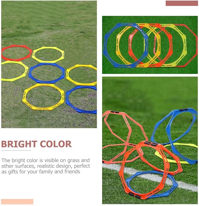 Sosoport 4pcs Speed and Agility Training Rings - Reusable Plastic Octagon Agility Rings Training Equipment Footwork Ladder for Basketball Soccer Football?40cm