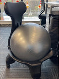 Balance Ball Chairs for The Office with Back, Rolling Exercise Ball Seat for Core Workout, Posture Correcting Computer Chair Yoga for Work(ligjt Grey)