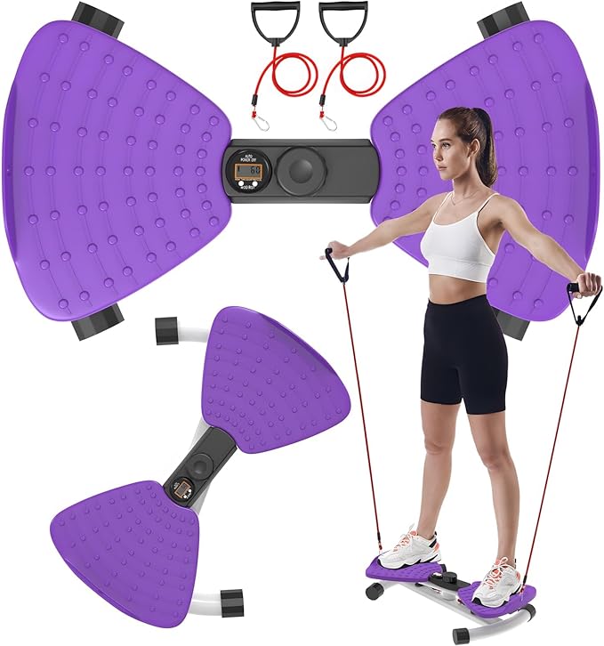 Twister, Adjustable Twisting Board for Women and Men, Home Gym Equipment Noiseless Twister, 330 lbs Load Capacity | Digital Display Tracks Time, Reps and Calories (Blue,Pink,Purple)