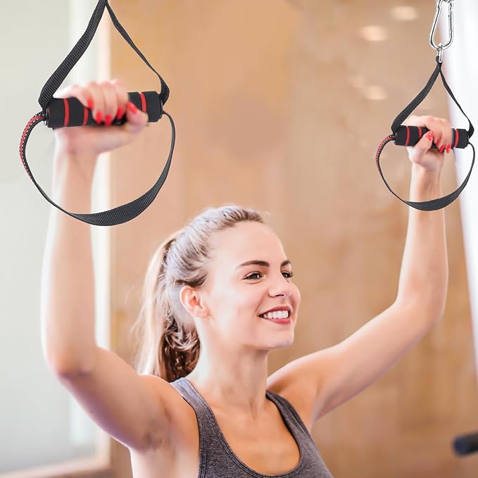 Ciieeo Fitness Handle Resistance Band Grip Set, Dual-use Pull-up and Workout Strap Handle for Strength Training Equipment Attachments, Sturdy Exercise Grip for Home Gym and Cable Machines