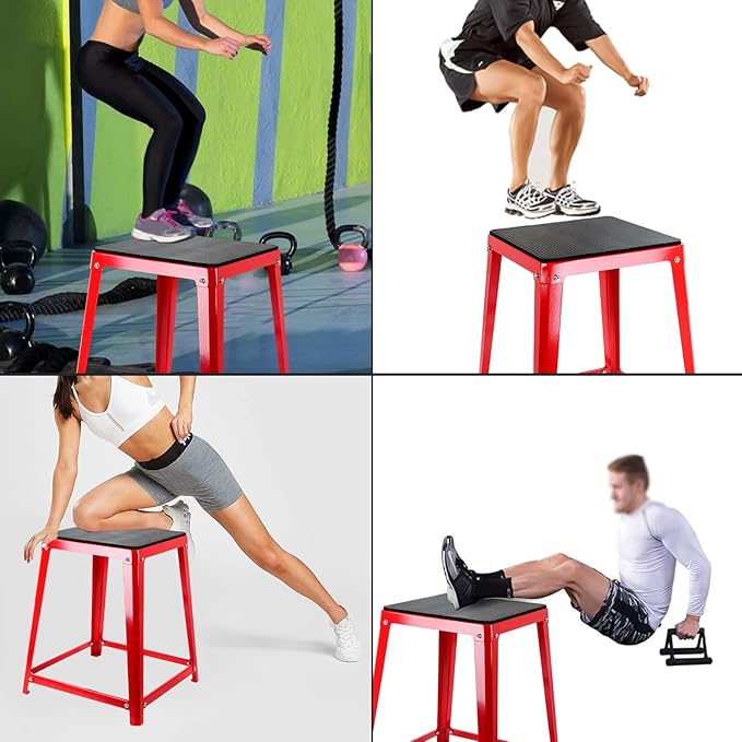 Plyometric Platform Box 12/18/20/24 Inch Fitness Exercise Jump Box Step for Fitting, Plyometric Box Jumping Exercise Training