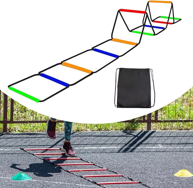 Colaxi Agility Ladder Speed Ladder Workout Improves Coordination Home Gym Outdoor Sports Folding Rugby Multipurpose Fitness Training