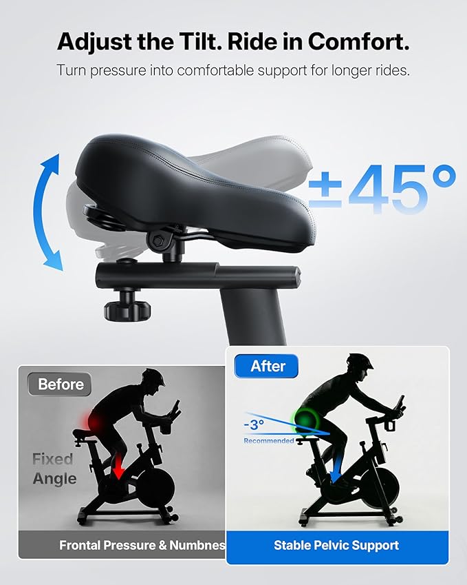 Merach Exercise Bike for Home Gym, Low Noise Stationary Bike with Brake Pad, Indoor Workout Bike with Self-Developed App, Tablet Mount and Fitness Courses for Weight Loss, 300 Lb Weight Capacity