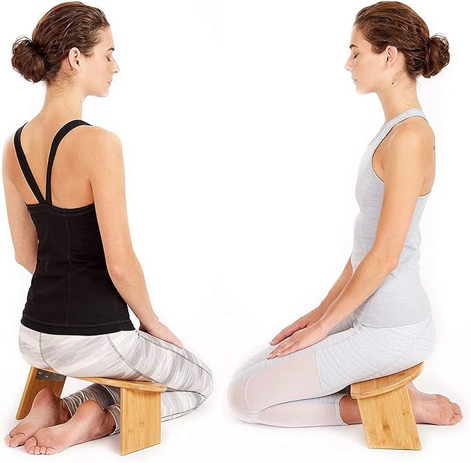 Bamboo Folding Meditation Bench, Meditation Kneeling Stool Seiza Bench - Ideal for Vipassana and Transcendental Meditation