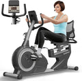Recumbent Exercise Bike, Quiet Recumbent Stationary Bike for Adults & Seniors, Supports 350LBS, Magnetic Stationary Bike with 8-Level Resistance, Heart Rate Handle & LCD Display