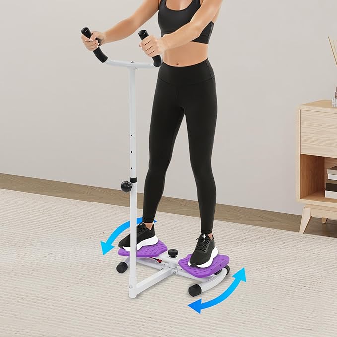Waist Twister Board - Home Gym Exercise Equipment for Core Workout & Waistline Slimming - 3-Level Adjustable Ab Toner with Pull Cords for Women/Men, 330lbs Capacity