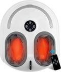 Foot Massager with Heat Shiatsu Feet Massage Machine Deep Kneading Relief for Plantar Fasciitis Air Compression 3 Heat Levels, Relax for Home Office Use, Christmas Gifts for Women Mom Dad White
