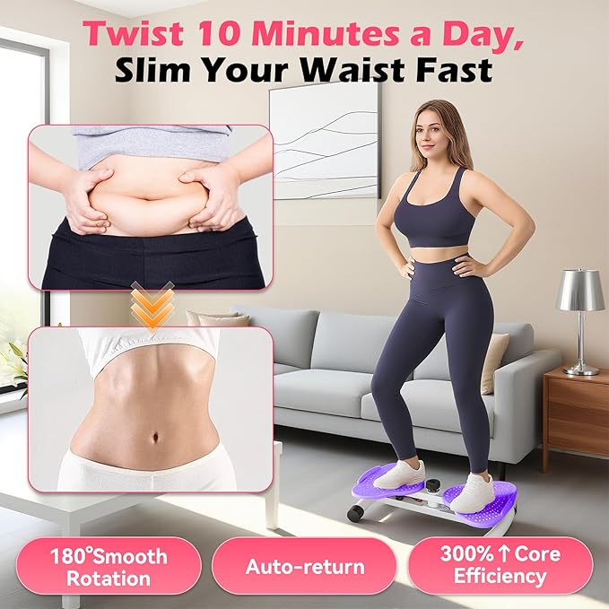 EPHESPORT Waist Twisting Machine, Ab Twister for Home Workout, Twister Board for Exercise, Full Body Slimming & Core Training, Twist Machine for Weight Loss, Compact Home Exercise Equipment