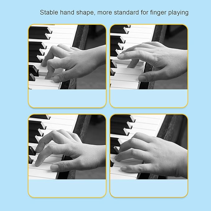2Pcs Piano Finger Trainers ABS and Silicone Hand Grip Exerciser Piano Correctors Orthotic Tools for Strength Training(black)