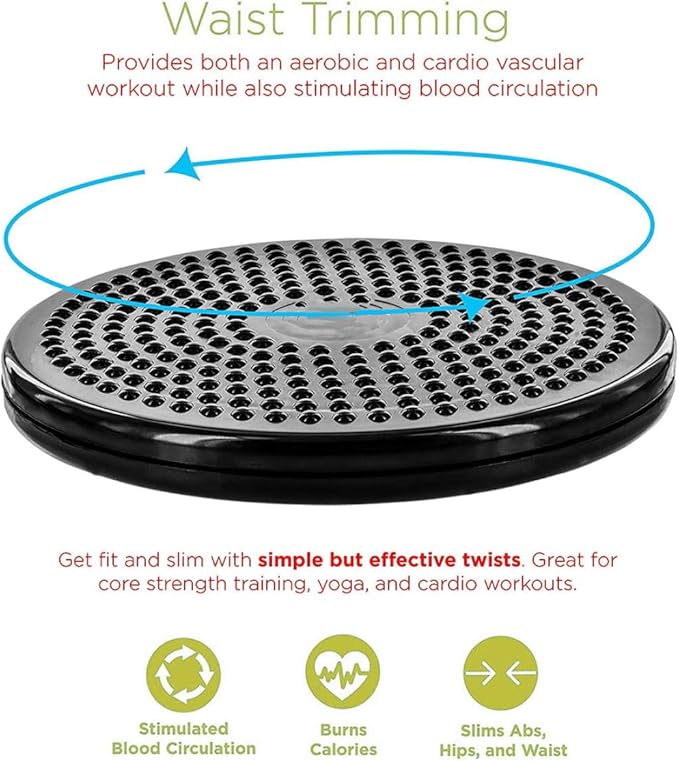 Twist Board for Exercise 9.6 Inch Large Non-slip Safety Wobble Board Waist Twisting Disc for Women Men Slimming and Strengthening Abdominal & Stomach Exercise Equipment At Home, Waist Twisting Disc