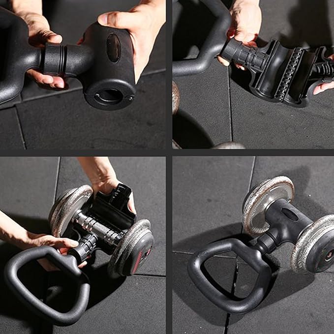 Portable Kettlebell Handle, Dumbbell Grip Handle for Weights, Adjustable Workout Equipment Attachment, Steel Material Exercise with Anti Slip, Fitness Accessory for Home Gym Weight Lifting