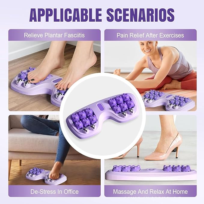 Portable Double Foot Massage Roller, 2025 New Dual Foot Massage Roller for Relieve Pain from Plantar Fasciitis, Portable Feet Massager Tool for Home Office Use (Orange)