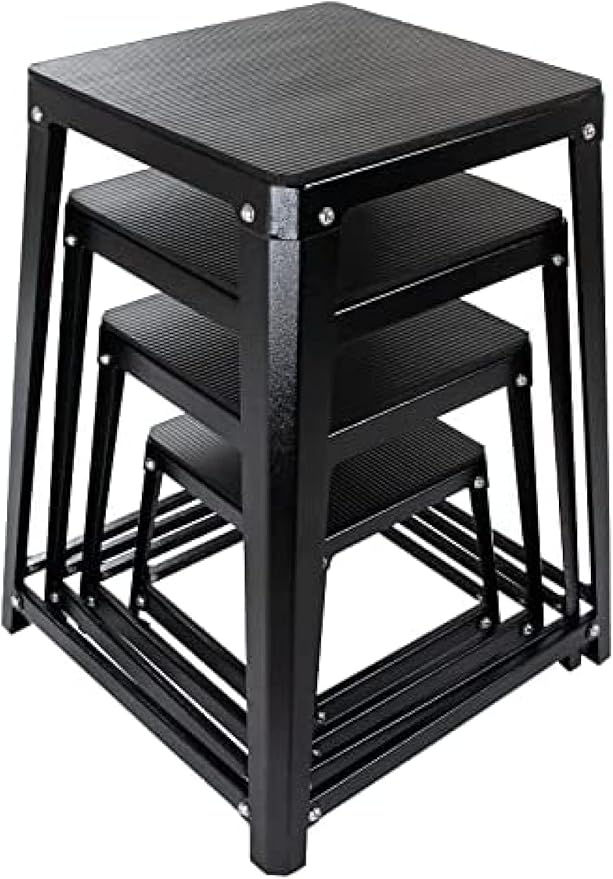 Plyometric Platform Box, Plyometric Box Jump Set For Home Gym Training, Conditioning, Strength Training