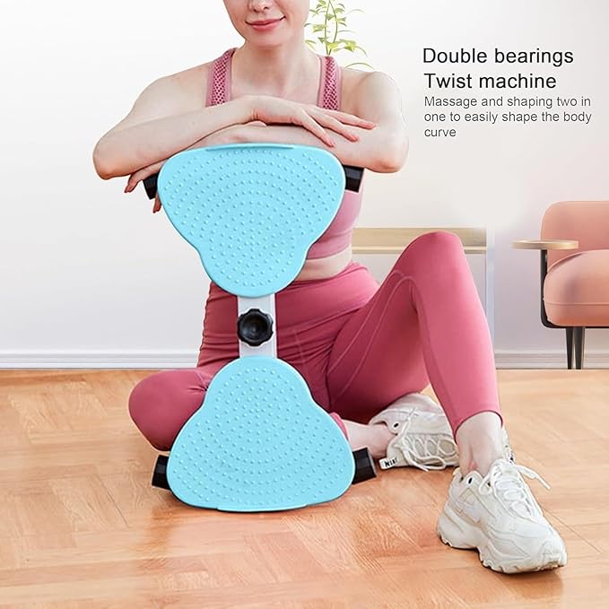 Waist Twisting Machine, Waist Twister with Drawstring, Multifunctional Magnetic Balance Board Body Shaping Twister Exercise for Women Weight Loss/Cardio ExerciseBlue,12x53x33cm