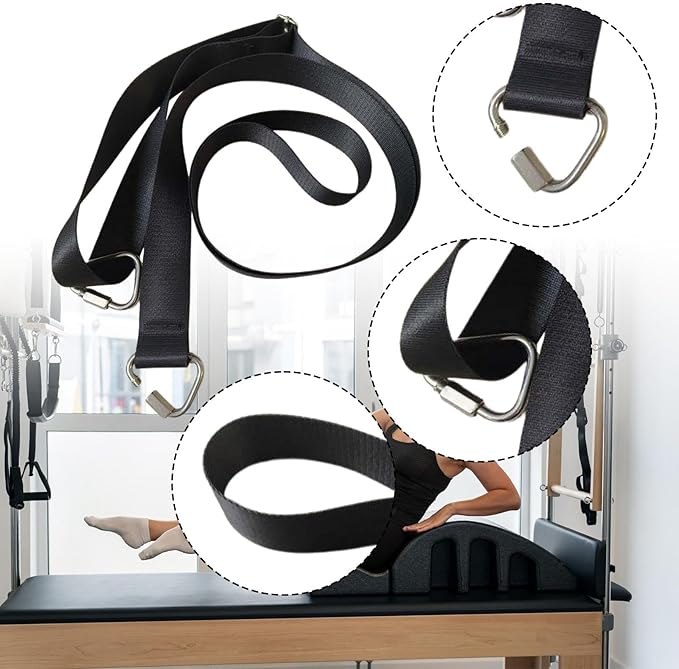 Pilates Equipment Strap Exercise Strap with Rings Comfortable Core Bed Accessories for Strength Training Workout Women Men
