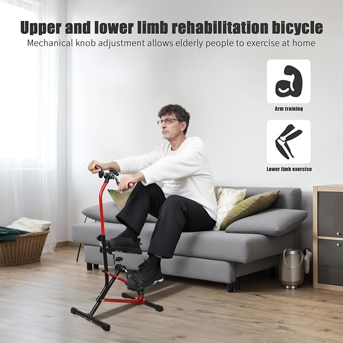 Pedal Exerciser Bike for Physical Therapy,Hand Arm Leg Knee Peddler,Adjustable Knee Bike for Seniors,Rehabilitation Machine Elderly Home Exercise Bikes for Total Body, with Gift Box & Monitor