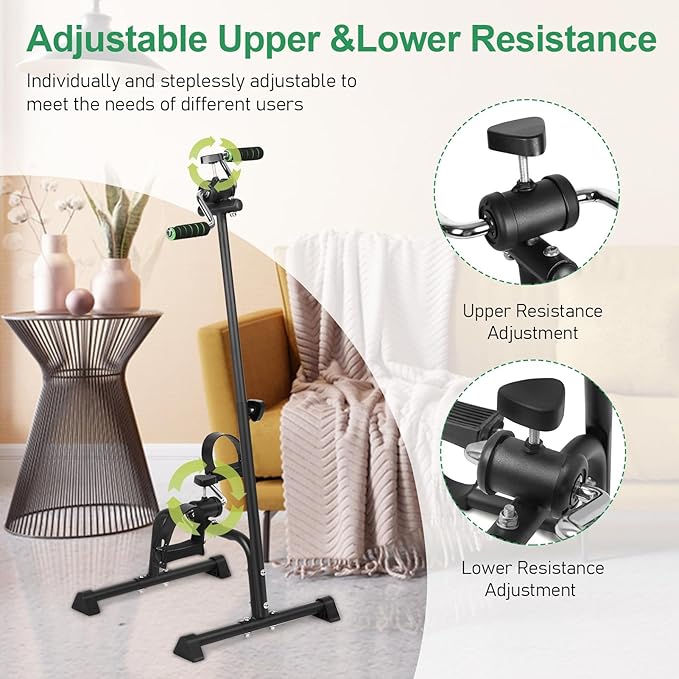 Pedal Exerciser Bike, Elderly Exercise Bike, Hand Leg and Knee Peddler, Adjustable Fitness Equipment for Seniors, Elderly Home Pedal Exercise Bike for Whole Body