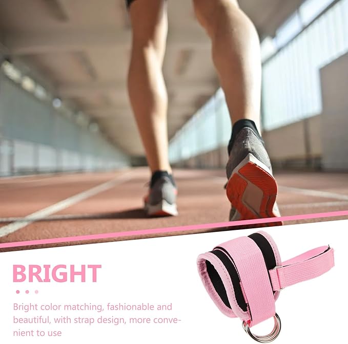 SUPVOX Adjustable Ankle Workout Straps with Buckle, 2pcs Pink Resistance Leg Strength Training Wraps for Gym Cable Machine Attachments, Multi-Functional Fitness Equipment for Home and Gym
