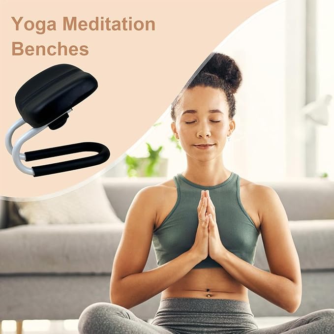 Genérico Meditation Way, Adjustable Knee Bench, with Sponge Cushioning Meditation Stool Bench, Meditation Accessories, Non Slip Leg Sleeve, Portable Chair