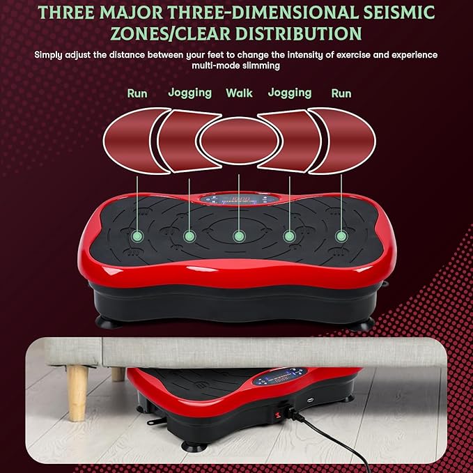 Power Vibrating Platform, Vibration Plate Exercise Machine for Weight Loss and Toning, Whole Body Vibration with Resistance Bands, Home Gym Equipment