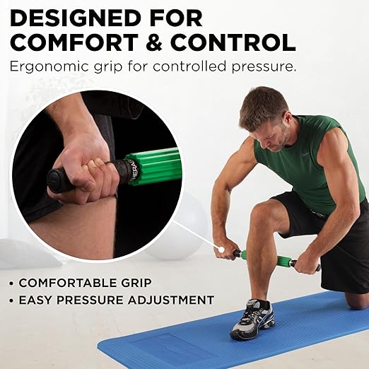 THERABAND Roller Massager +, Muscle Roller Stick for Self-Myofascial Release, Deep Tissue Massage Rolling Pin, Trigger Point Release, Muscle Soreness, Best Gifts for Runners, Athletes, Crossfit