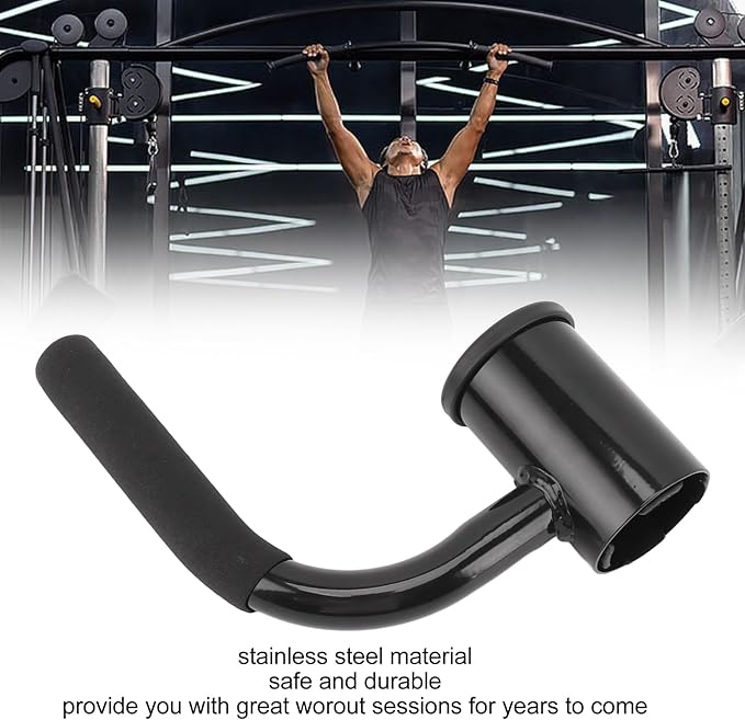 Fitness T Bar Single Arm Handle Barbell Row Handle, Core Muscles T Bar Row Attachment, Stainless Steel Home Gym Workout Equipment with Foam Grip for Full Body Training and Strength