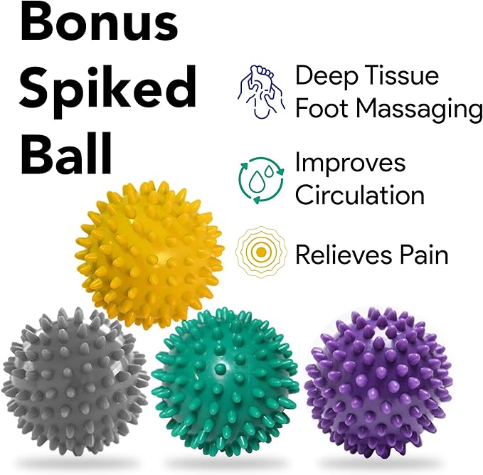 ProHeal Achilles Tendonitis Relief Foot Rocker - Calf Stretcher with Spiked Ball Massager - for Plantar Fasciitis - Calf, Foot, Heel, and Ankle Stretcher - Lower Leg Pain