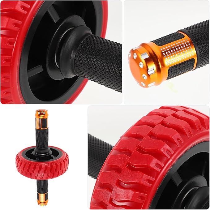FRCOLOR Ab Roller Wheel for Core Workouts Abdominal Exercise Trainer Portable Fitness Equipment with Non-slip Handles for Home Gym Strength Training and Muscle Toning