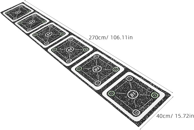 Agility Ladder Training Mat with Non-Slip Rubber Rungs, 6-Grid Speed Ladder for ’ Soccer and Football Fitness, Agility and Coordination Workout Equipment for Sports Training