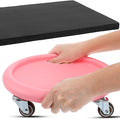 Homoyoyo Four-wheeled Ab Roller Exercise Wheel with Mat, Multi-directional Abdominal Workout Roller for Core Strength Training at Home, Pink Fitness Abdominal Wheel for Men and Women