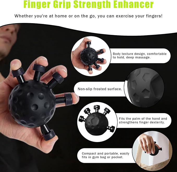 Finger Grip Strengthener, Finger Strength Trainer, Grip Strength Trainer Ball, Adjustable Hand Grip Strengthener, Silicone Grip Strength Trainer
