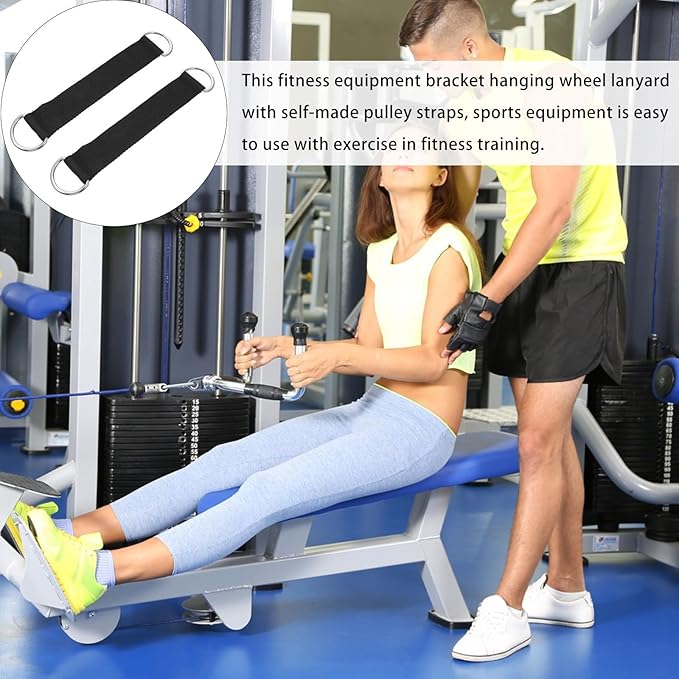 2pcs Pulley Hanging Straps Fitness Pulley Hangers Heavy-Duty Strength Training Accessories for Gym Workout and Cable Machine Attachment