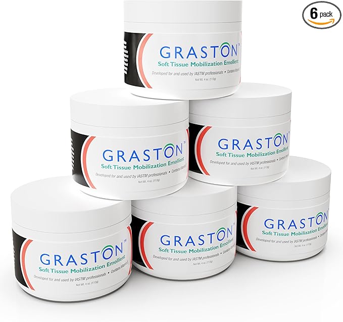 Graston Technique Vitamin E Enriched Emollient Cream - 4oz Jar, Ideal for IASTM Massage Lotion & Massage Cream, Perfect Vitamin E Cream for Massage and Physical Therapy, 6-Pack