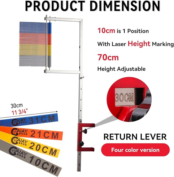 Jump Training Equipment, Wall-Mounted Vertical Jump Measurement Tool, 3.9-11.5Ft Adjustable Jumping Trainers, Jump Tester, Vertical Jump Measurement Tool, Training Aid Jump Pole(Yellow, ABS)