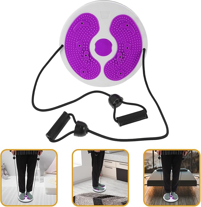 Household Fitness Twisting Waist Disc with Rope, Plastic Rotating Board for Waist and Abdominal Exercise, Female Body Shaping Equipment for Home Workout and Weight Loss